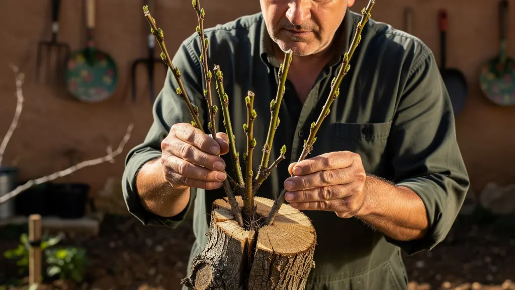 Árbol con copa desmochada mostrando múltiples chupones verticales brotando