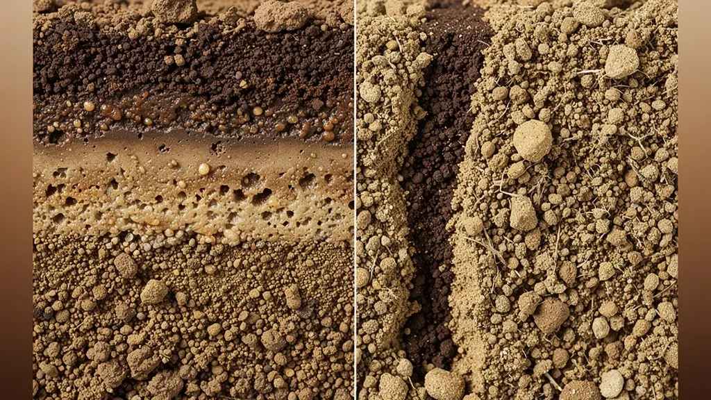 Comparación visual del bulbo húmedo en suelo arcilloso versus arenoso mostrando la diferente distribución del agua