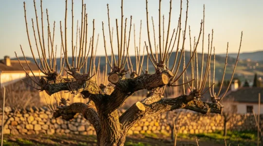 Chupones verticales brotando vigorosamente de un árbol tras poda fuerte